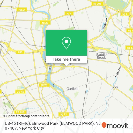 Mapa de US-46 (RT-46), Elmwood Park (ELMWOOD PARK), NJ 07407