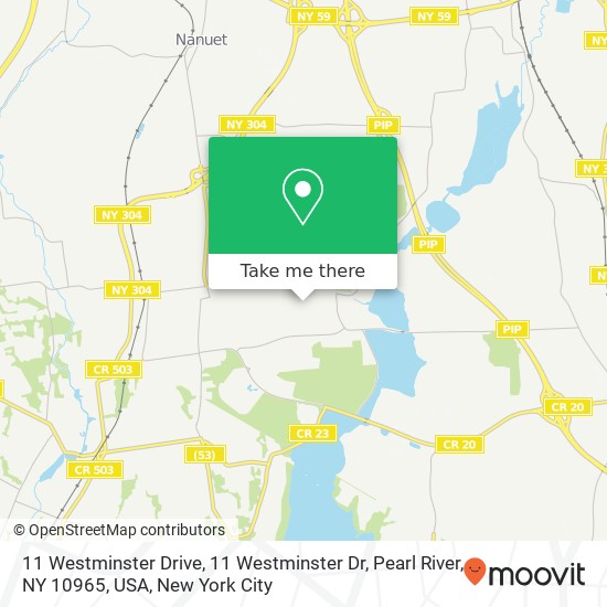 11 Westminster Drive, 11 Westminster Dr, Pearl River, NY 10965, USA map