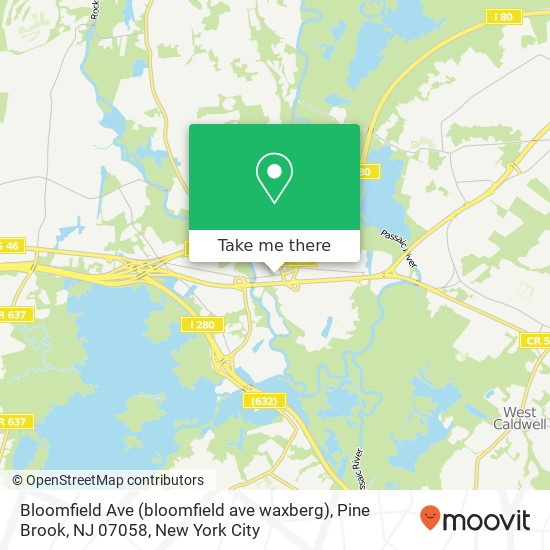 Mapa de Bloomfield Ave (bloomfield ave waxberg), Pine Brook, NJ 07058