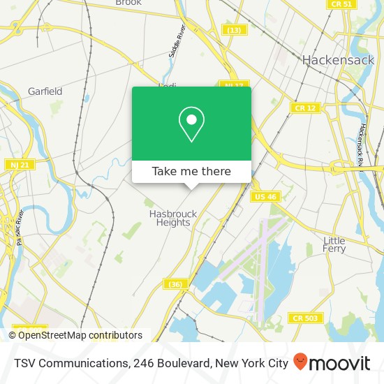 Mapa de TSV Communications, 246 Boulevard