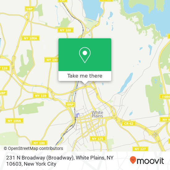 Mapa de 231 N Broadway (Broadway), White Plains, NY 10603