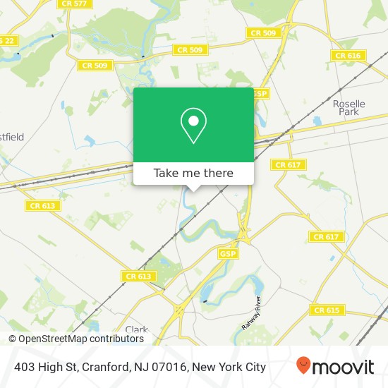 Mapa de 403 High St, Cranford, NJ 07016