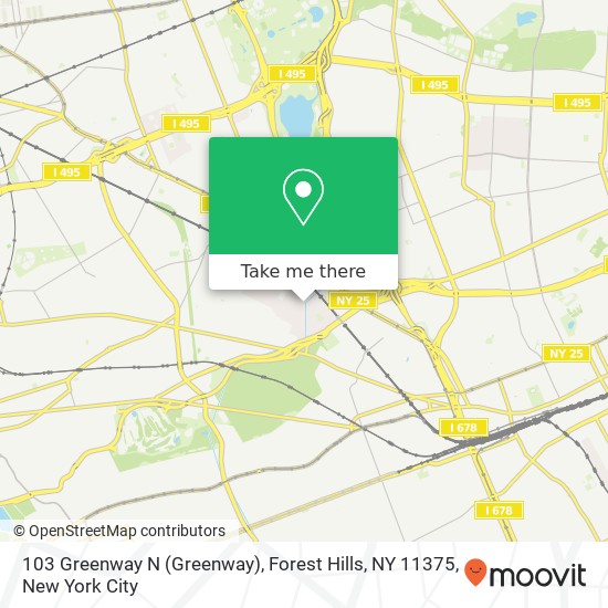 Mapa de 103 Greenway N (Greenway), Forest Hills, NY 11375