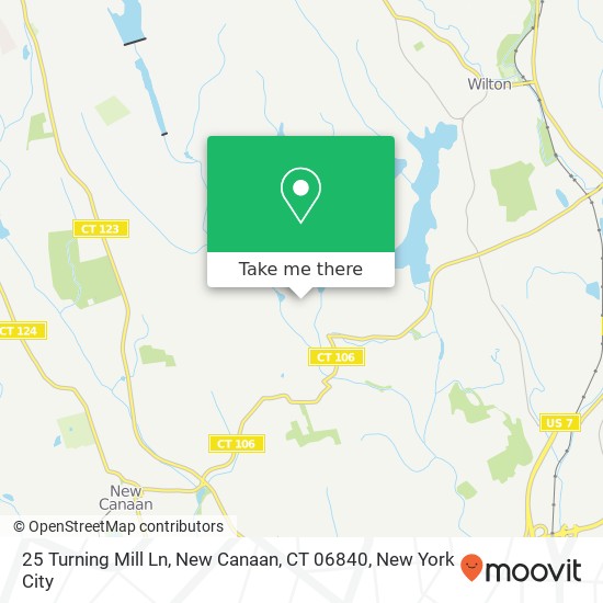 Mapa de 25 Turning Mill Ln, New Canaan, CT 06840