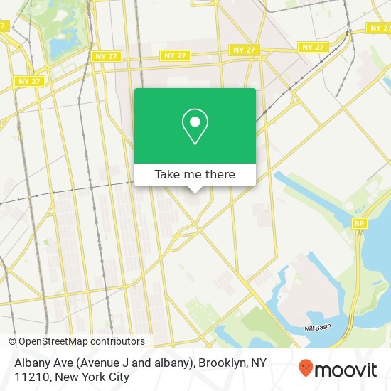 Mapa de Albany Ave (Avenue J and albany), Brooklyn, NY 11210