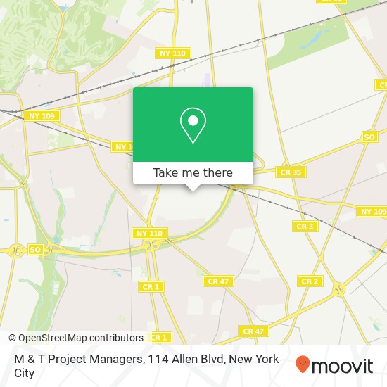 Mapa de M & T Project Managers, 114 Allen Blvd