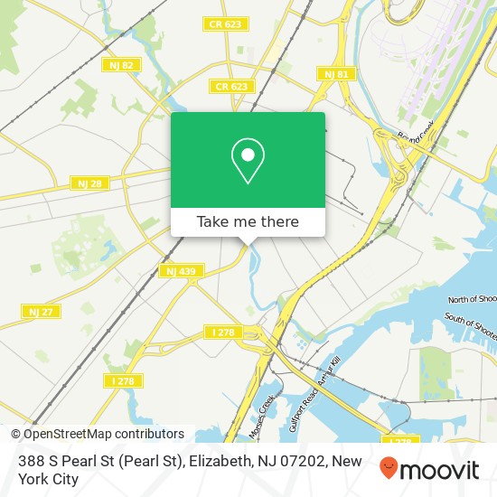 Mapa de 388 S Pearl St (Pearl St), Elizabeth, NJ 07202