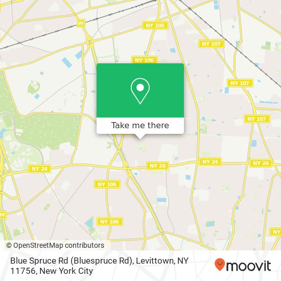 Mapa de Blue Spruce Rd (Bluespruce Rd), Levittown, NY 11756