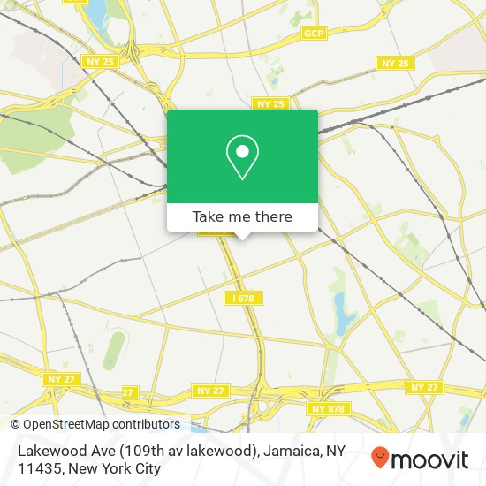 Mapa de Lakewood Ave (109th av lakewood), Jamaica, NY 11435