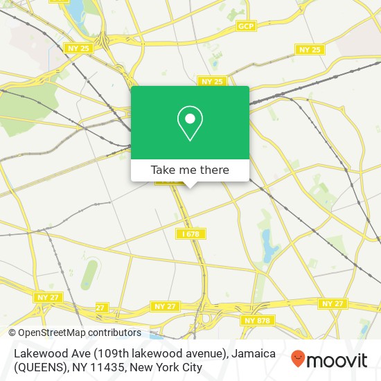 Mapa de Lakewood Ave (109th lakewood avenue), Jamaica (QUEENS), NY 11435