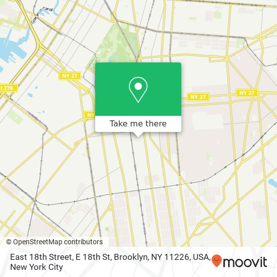 East 18th Street, E 18th St, Brooklyn, NY 11226, USA map