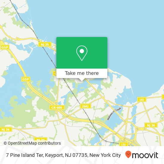 Mapa de 7 Pine Island Ter, Keyport, NJ 07735
