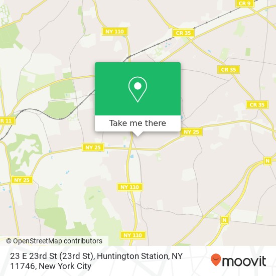 Mapa de 23 E 23rd St (23rd St), Huntington Station, NY 11746