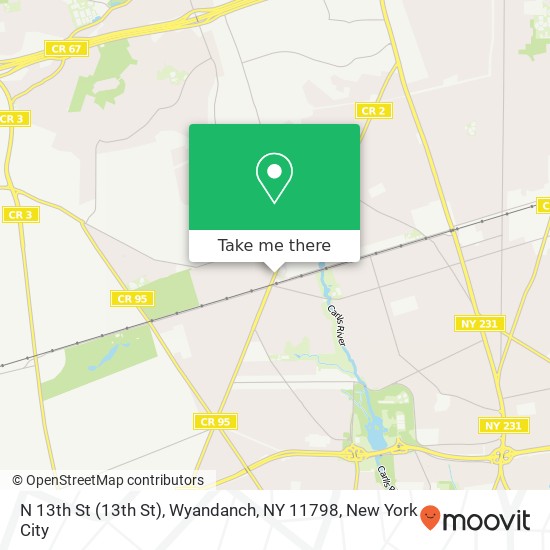 Mapa de N 13th St (13th St), Wyandanch, NY 11798