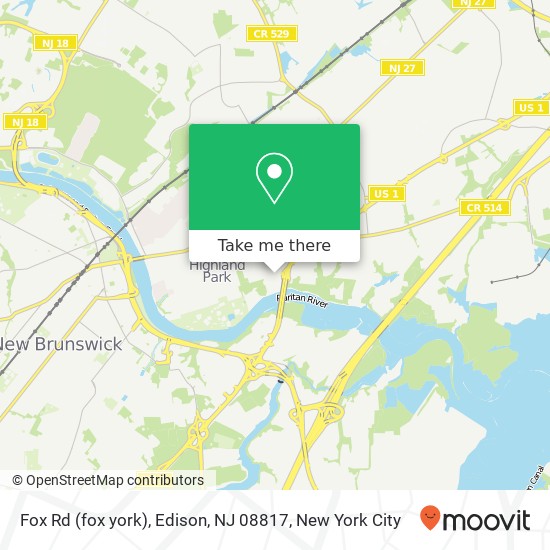 Mapa de Fox Rd (fox york), Edison, NJ 08817