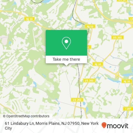 Mapa de 61 Lindabury Ln, Morris Plains, NJ 07950