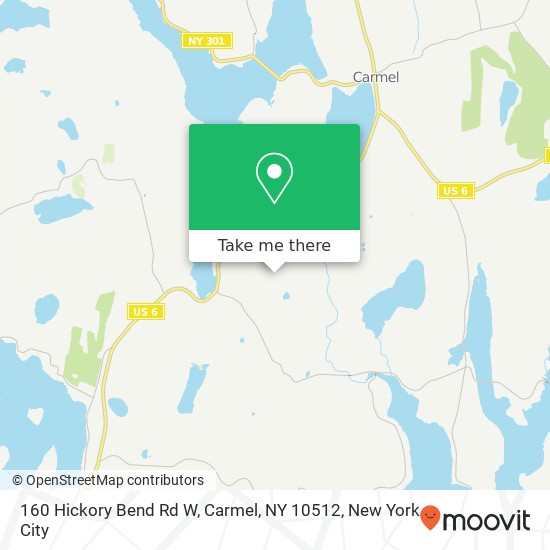 Mapa de 160 Hickory Bend Rd W, Carmel, NY 10512