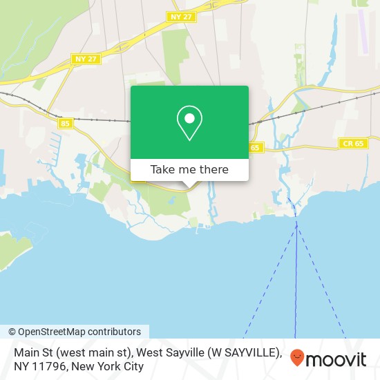 Mapa de Main St (west main st), West Sayville (W SAYVILLE), NY 11796