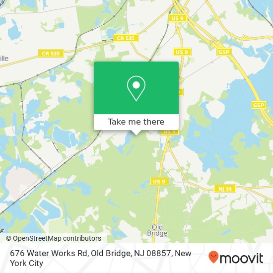 Mapa de 676 Water Works Rd, Old Bridge, NJ 08857