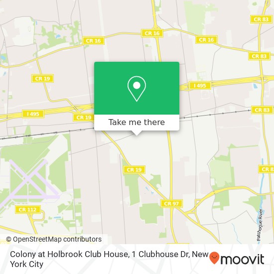 Mapa de Colony at Holbrook Club House, 1 Clubhouse Dr