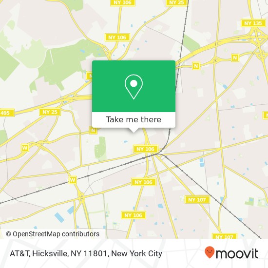 Mapa de AT&T, Hicksville, NY 11801
