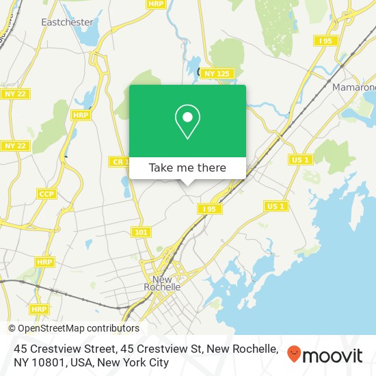 45 Crestview Street, 45 Crestview St, New Rochelle, NY 10801, USA map