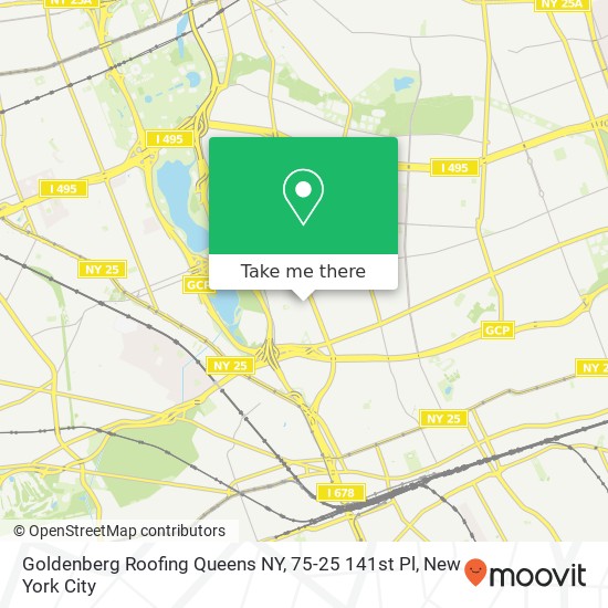 Mapa de Goldenberg Roofing Queens NY, 75-25 141st Pl