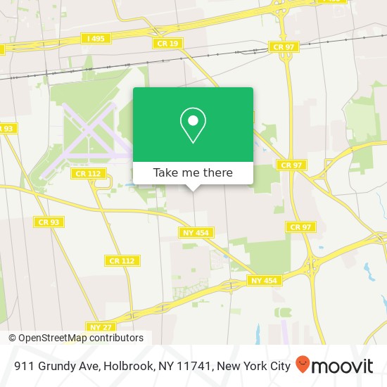 Mapa de 911 Grundy Ave, Holbrook, NY 11741