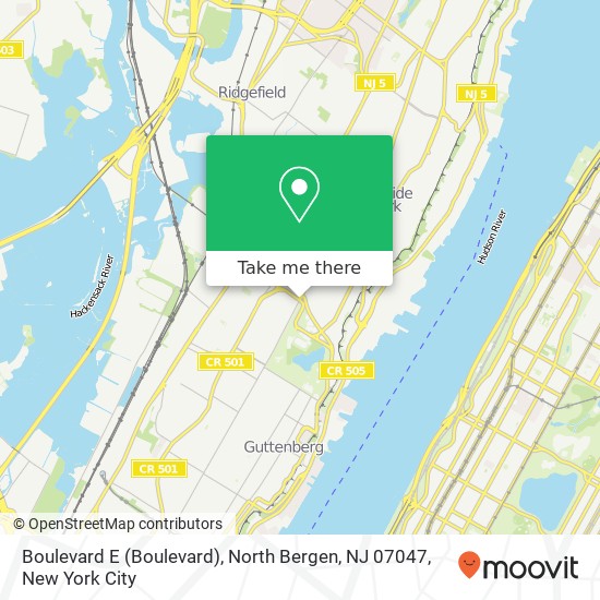 Boulevard E (Boulevard), North Bergen, NJ 07047 map