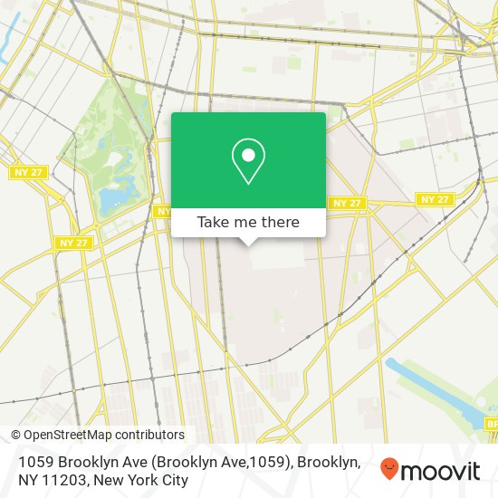 Mapa de 1059 Brooklyn Ave (Brooklyn Ave,1059), Brooklyn, NY 11203