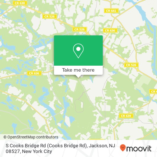 Mapa de S Cooks Bridge Rd (Cooks Bridge Rd), Jackson, NJ 08527