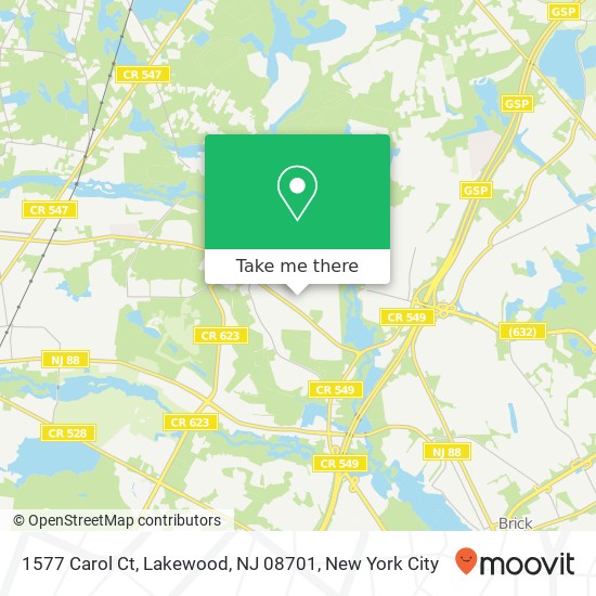 Mapa de 1577 Carol Ct, Lakewood, NJ 08701