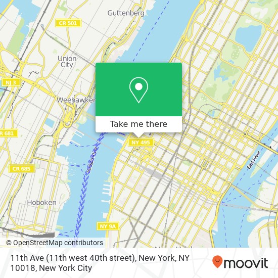 11th Ave (11th west 40th street), New York, NY 10018 map