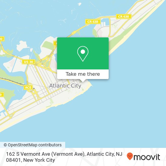Mapa de 162 S Vermont Ave (Vermont Ave), Atlantic City, NJ 08401