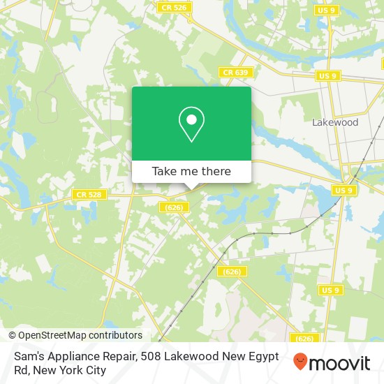 Sam's Appliance Repair, 508 Lakewood New Egypt Rd map