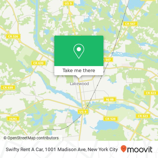 Swifty Rent A Car, 1001 Madison Ave map