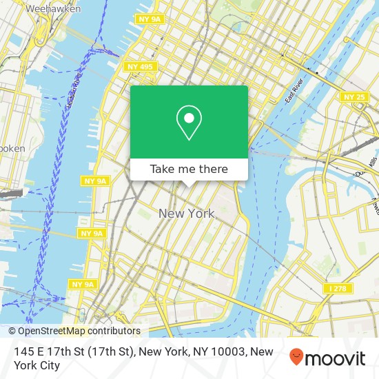 Mapa de 145 E 17th St (17th St), New York, NY 10003