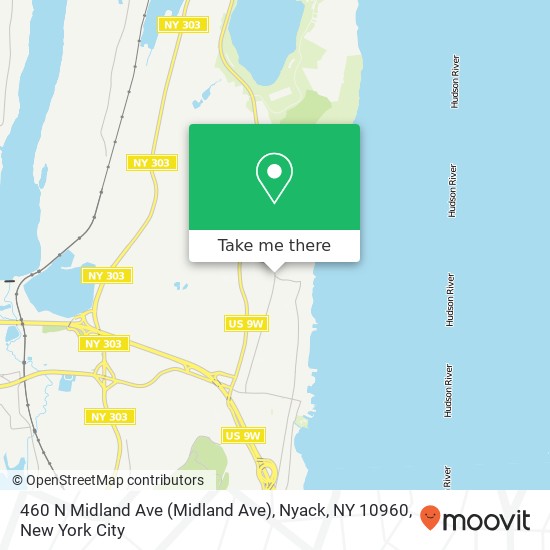 Mapa de 460 N Midland Ave (Midland Ave), Nyack, NY 10960