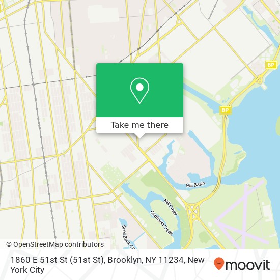 1860 E 51st St (51st St), Brooklyn, NY 11234 map