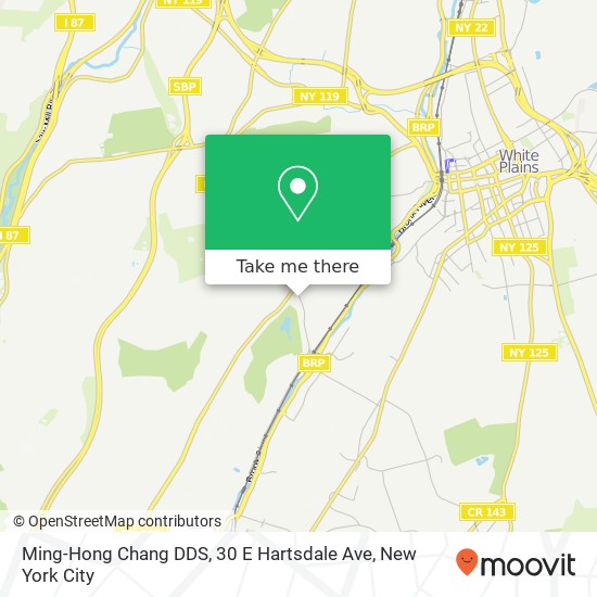 Mapa de Ming-Hong Chang DDS, 30 E Hartsdale Ave