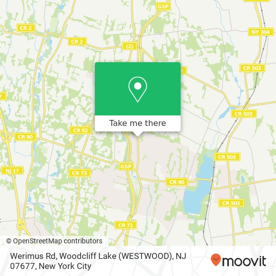 Werimus Rd, Woodcliff Lake (WESTWOOD), NJ 07677 map