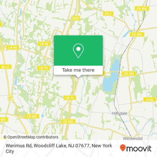 Mapa de Werimus Rd, Woodcliff Lake, NJ 07677