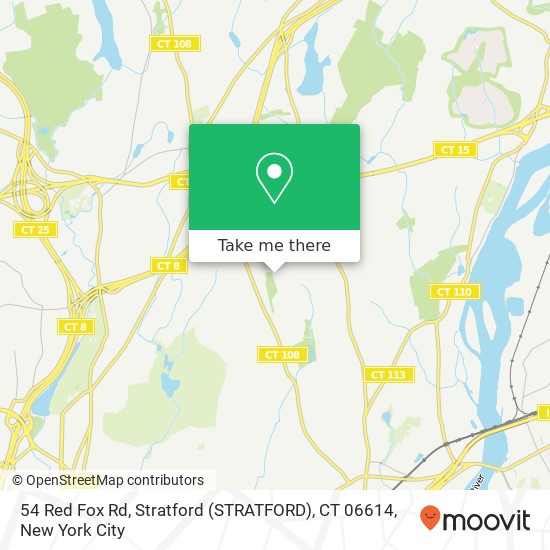 Mapa de 54 Red Fox Rd, Stratford (STRATFORD), CT 06614