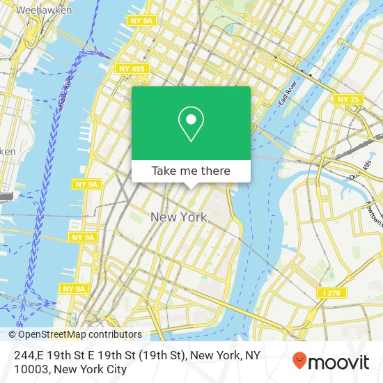 Mapa de 244,E 19th St E 19th St (19th St), New York, NY 10003