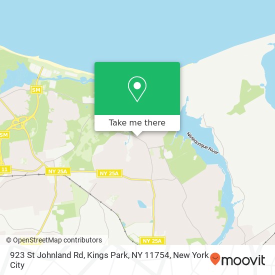 Mapa de 923 St Johnland Rd, Kings Park, NY 11754