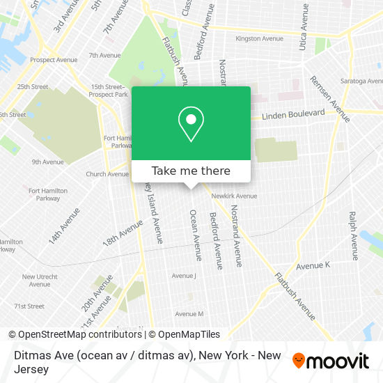Ditmas Ave (ocean av / ditmas av) map