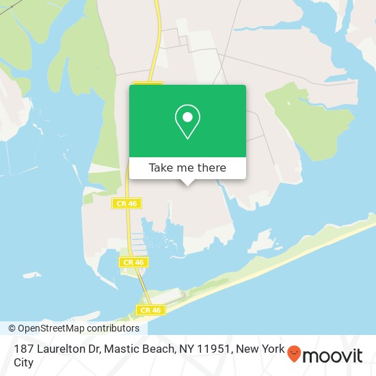 187 Laurelton Dr, Mastic Beach, NY 11951 map