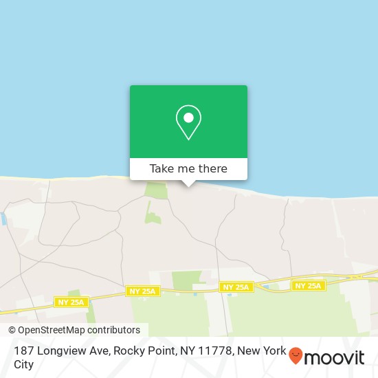 Mapa de 187 Longview Ave, Rocky Point, NY 11778