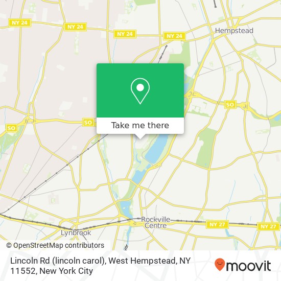 Mapa de Lincoln Rd (lincoln carol), West Hempstead, NY 11552