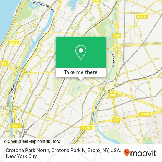 Crotona Park North, Crotona Park N, Bronx, NY, USA map